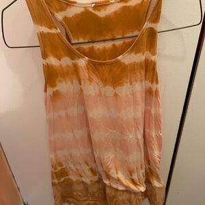 Umgee Tie-Dye Tank Top - Orange and Cream